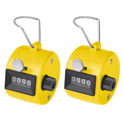 TopTie 2 PCS Clicker Counters, Plastic Mechanical Number Pitch Counters, 4-Digit Tally Counters for Sports Events - Yellow