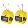 TopTie 2 PCS Clicker Counters, Plastic Mechanical Number Pitch Counters, 4-Digit Tally Counters for Sports Events - Yellow view 1