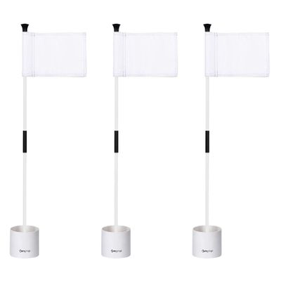 KINGTOP Golf Flagstick Mini, Putting Green Flag for Yard, 3 Feet Flagpole 2-Section Design, Golf Pin Flags Hole Cup Set, 4" Putting Cup, 3-Pack