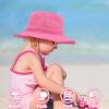 Baby Girl Sun Hat - Infant Wide Brim Beach Hat for Girls 0-6 Months - Pink Bucket Hat view 3