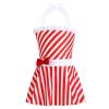 Hansber Infant Baby Girls Halter Ruffle Stripe Print Tutu Skirt with Briefs Swimsuit Bathing Suit Red&White Stripe 2-3 view 1