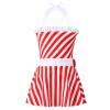 Hansber Infant Baby Girls Halter Ruffle Stripe Print Tutu Skirt with Briefs Swimsuit Bathing Suit Red&White Stripe 2-3 view 2