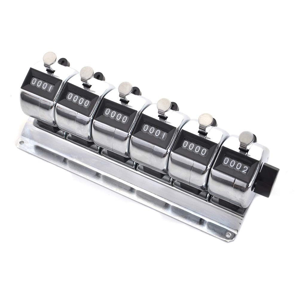 TopTie 6-Unit Desktop Tally Counter, Counter Clicker with Base, for Event, People, Inventory