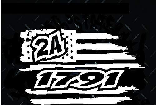 2A 2nd Amendment 1791 American Flag Sticker Gun Control Coexist Window PRO NRA Truck Decal