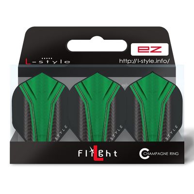 LSTYLE L1 Standard Dart Flights  EZ  Inception  Green  1 Set  Pre-Molded