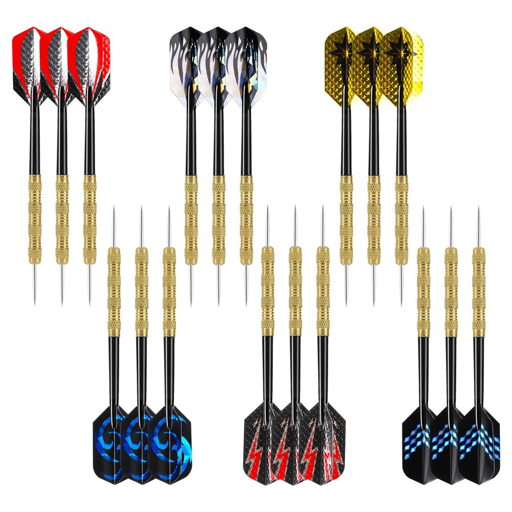 Accmor Metal Tip Darts, Steel Tip Darts, Professional Metal Darts, Darts Metal Tip Set, Metal Darts for Dartboard,18 pcs 