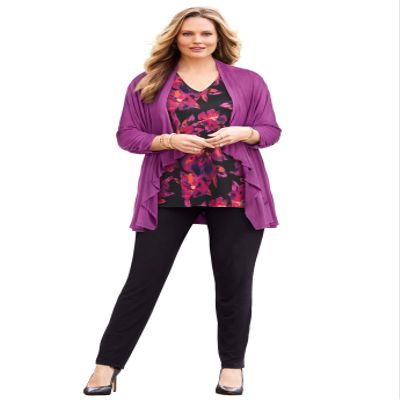 Catherines Women's Plus Size Anywear Classic Pant - 1X, Black