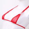 ACSUSS Women's Brazilian Mesh Sheer Extreme Halterneck Micro Bikini Bra Top with G-String Swimsuit 2# Red One Size view 4