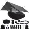 Sunyear Hammock Camping with Rain Fly Tarp and Net, Portable Camping Hammock Double Tree Hammock Outdoor Indoor Backpacking Travel & Survival, 2 Tree Straps,100% Waterproof Black Bundle view 1