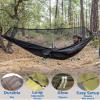 Sunyear Hammock Camping with Rain Fly Tarp and Net, Portable Camping Hammock Double Tree Hammock Outdoor Indoor Backpacking Travel & Survival, 2 Tree Straps,100% Waterproof Black Bundle view 4