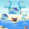 MoKo Swim Arm Band for Kids 20-30-40-50lbs, Toddler Swim Vest Cute Cartoon Swimming Wings Pool Floats Sleeve Children Water Sports Learning Swim Training Equipment, Blue view 3