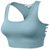 HATOPANTS Sleeveless Racerback Crop Tank Top Camisole Backless Scoop Neck Shirts BLUGRY M view 3