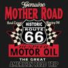 Genuine Mother Road Historic Route 66 Youth T-Shirt American Road Trip Kids White Small view 2