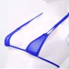 ACSUSS Women's Brazilian Mesh Sheer Extreme Halterneck Micro Bikini Bra Top with G-String Swimsuit 2# Royal Blue One Size view 4