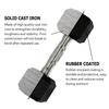 Dumbbells Set of 2 Hex Rubber Encased Dumbbells, Weights Dumbbells Set with Metal Handle for Exercise and Fitness (15 lb, Pair) view 4