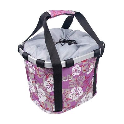 qiuqiu Removable Bicycle Handlebar Basket,Pet Cat Dog Carrier Bike Basket, Bike Front Hanging Handlebar Storage Saddle Bag-Purple