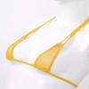 ACSUSS Women's Brazilian Mesh Sheer Extreme Halterneck Micro Bikini Bra Top with G-String Swimsuit 2# Yellow One Size view 4