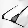 ACSUSS Women's Brazilian Mesh Sheer Extreme Halterneck Micro Bikini Bra Top with G-String Swimsuit 2# Black One Size view 4