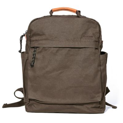 GOOTIUM Canvas Backpack for Women Vintage Style Zipper Bag Men's Casual Daypack Cloth Outdoor Travel Rucksack, Umber
