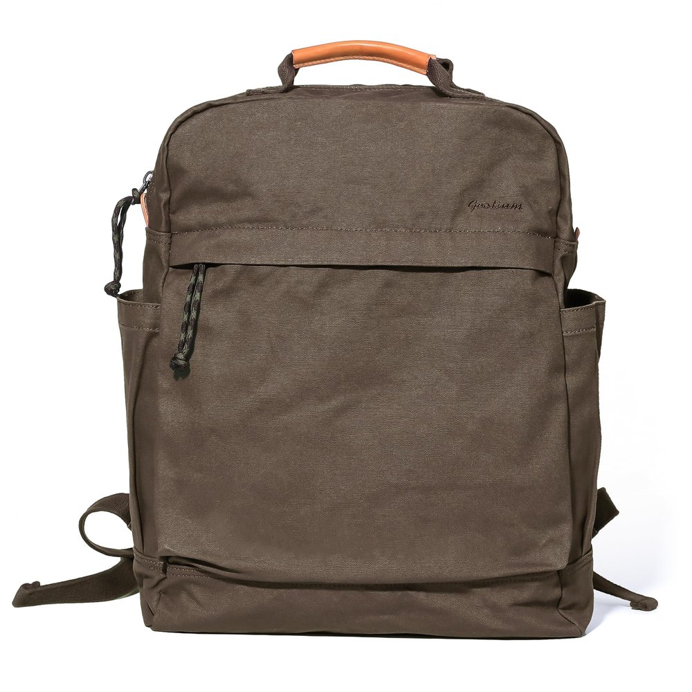 GOOTIUM Canvas Backpack for Women Vintage Style Zipper Bag Men's Casual Daypack Cloth Outdoor Travel Rucksack, Umber