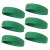 TOPTIE 6 Pieces Sweat Headbands Sport Cotton Terry Cloth Headbands-Green view 1
