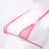 ACSUSS Women's Brazilian Mesh Sheer Extreme Halterneck Micro Bikini Bra Top with G-String Swimsuit 2# Pink One Size view 4