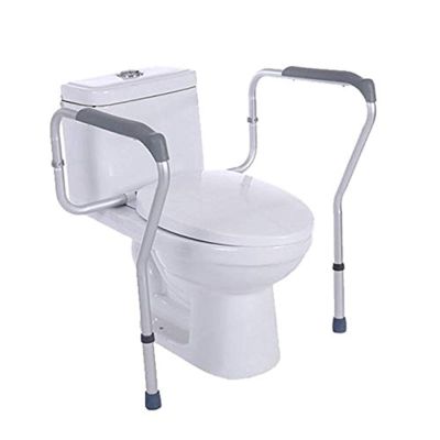 Toilet Safety Frame, Adjustable Toilet Rail Grab Bar, Lightweight Non-Slip Aluminium Toilet Frame for Assist Elderly Seat Support Bath ALGFree (Color : Gray)