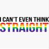 I Can't Even Think Straight Gay Lesbian LGBT Pride Sticker - Sticker - DIe Cut Vinyl - Bright Print Sticker view 1