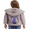 winying Kids Girls Kids Girls Winter Warm Coats Faux Fur Owl Applique Long Sleeve Zippered Hooded Coat Fleece Jacket Grey 14 Years view 2