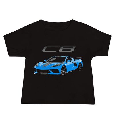2020 2021 'Vette C8 8th Generation Rapid Blue Baby Jersey Short Sleeve Tee
