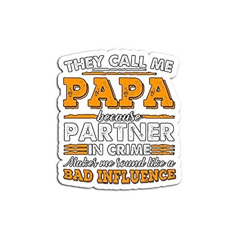 Funny Grandpa Papa Partner in Crime - Decorative Sticker Graphic