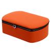 Cabilock Portable Jewelry Box Leather with Mirror Mini Storage Box Trinket Keepsake Storage Organizer for Ring Bracelet Necklace Earrings Orange view 1