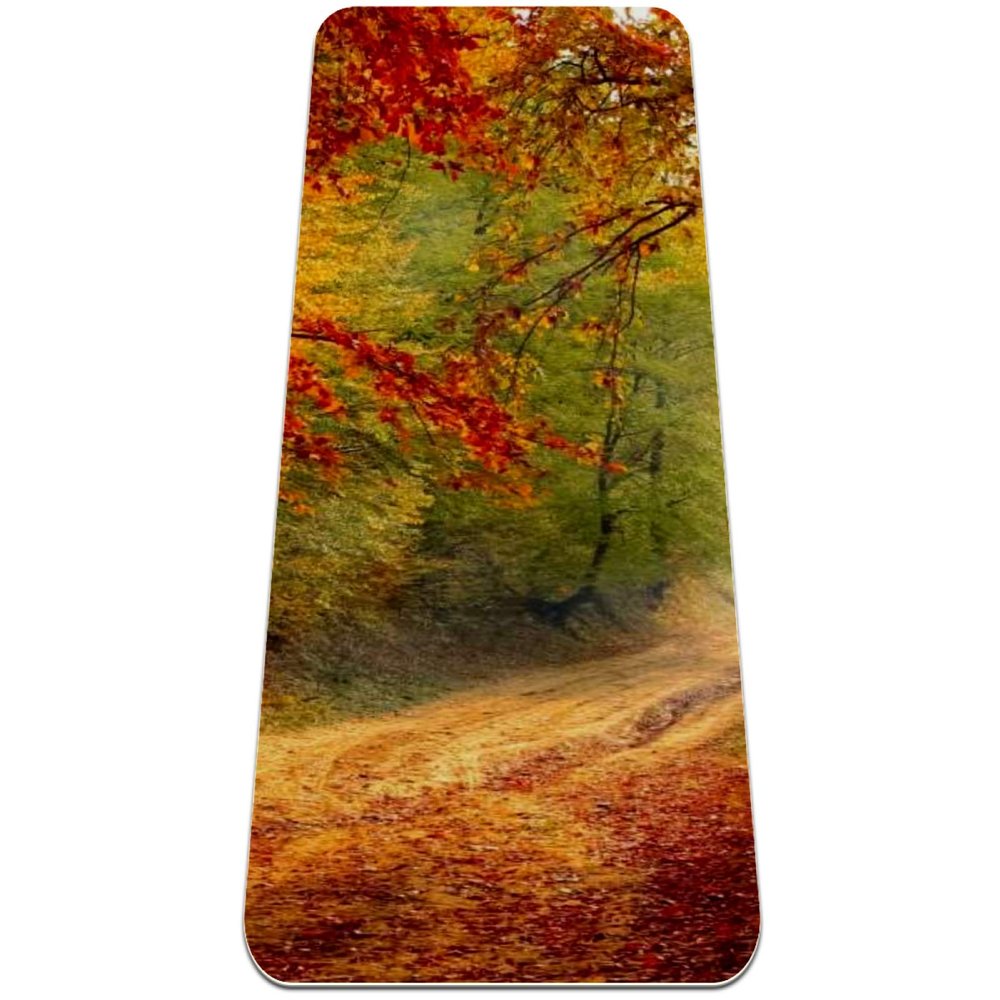 LEVEIS Yoga Mat Forest Season Autumn Scenery Thick Non Slip Exercise Workout Mats for Home Gym Floor Travel
