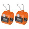 TopTie 2 PCS Clicker Counters, Plastic Mechanical Number Pitch Counters, 4-Digit Tally Counters for Sports Events - Orange view 1