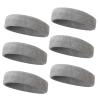 TOPTIE 6 Pieces Sweat Headbands Sport Cotton Terry Cloth Headbands-Grey view 1