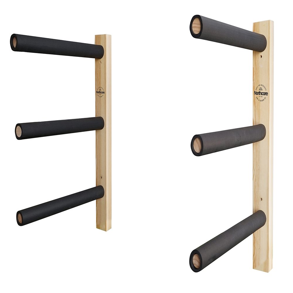 Northcore Wooden Triple Surfboard Rack - One Size - Pine