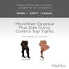 MeMoi Plus Size Curvy Control Top Tights, Comfortable and Lightweight Tummy Control Tights - Sizes 1X-7X, Black, 1X-2X view 2