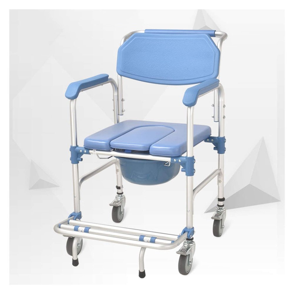 Disabled Toilet Seat Pulley Mobile Commode Bathroom Support for Elderly Seniors, Disabled, Handicapped, Grandparents Toilet Chair Aluminum Alloy Bath Chair ALGFree