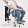 Disabled Toilet Seat Pulley Mobile Commode Bathroom Support for Elderly Seniors, Disabled, Handicapped, Grandparents Toilet Chair Aluminum Alloy Bath Chair ALGFree view 3