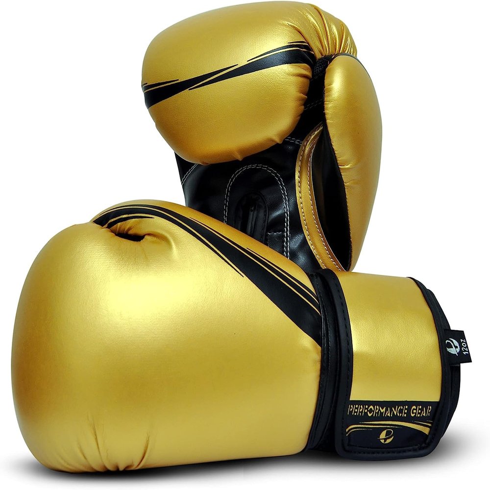 UFG Metallic Boxing Gloves MMA Muay Thai Bag Work Training & Fight (Gold, 16oz)