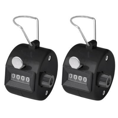 TopTie 2 PCS Clicker Counters, Plastic Mechanical Number Pitch Counters, 4-Digit Tally Counters for Sports Events - Black