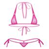 ACSUSS Women's Brazilian Mesh Sheer Extreme Halterneck Micro Bikini Bra Top with G-String Swimsuit 2# Hot Pink One Size view 1