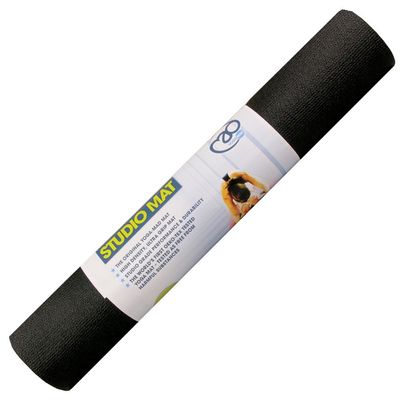 Black 4mm Warrior II Yoga Mat by Fitness Mad