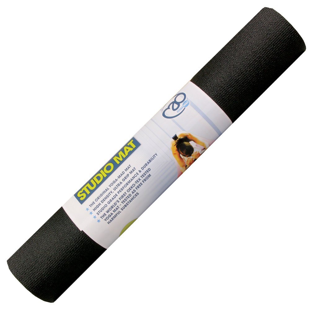 Black 4mm Warrior II Yoga Mat by Fitness Mad