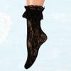 Cherisia 5 Pairs Women Ruffle Ankle Socks Trim Lace Frilled Dress Socks Set, Princess Fashion Cute Anklet (Pure White Black Rose) view 4