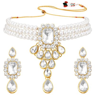Aheli Wedding Party Kundan Pendant Necklace Earrings Traditional Ethnic Fashion Jewely Set Gift for Women