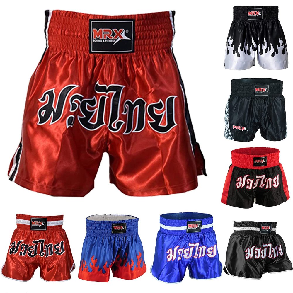 MRX Boxing Shorts for Men Training Fighting Muay Thai Shorts Boxing MMA BJJ Short Kickboxing Trunks Clothing Red Large