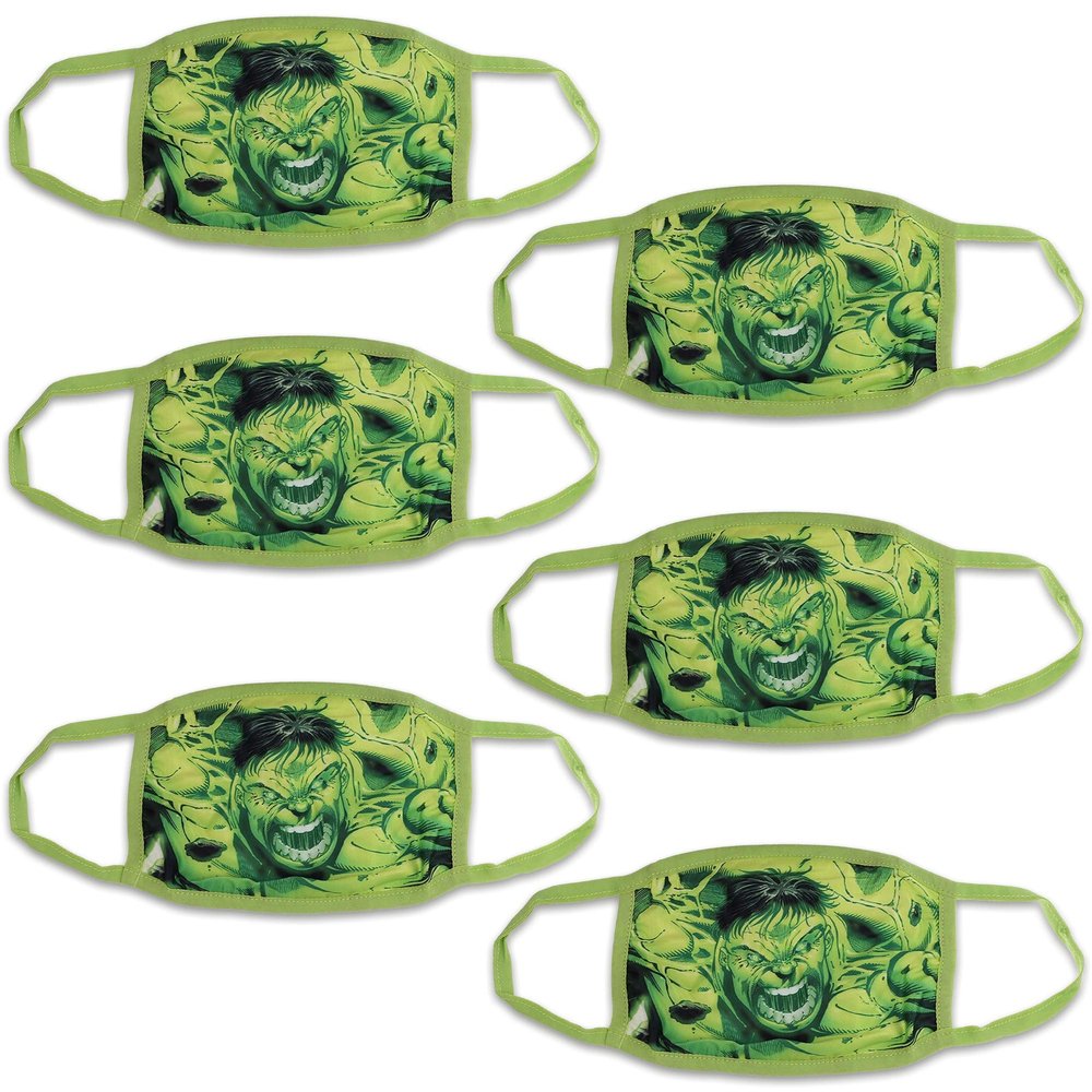 Concept One Marvel The Incredible Hulk Adult Face Mask, Multi, Pack of 6