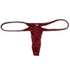 JAXFSTK Men Contoured Pouch Swim Bikini G-Strings Lingerie Underwear Shiny Satin Mini T-Back Jockstrap 3-Pack(Wine Red) L view 2