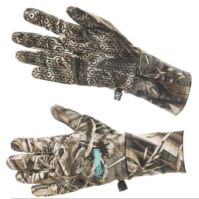 DOING SOMETHING GREAT DSG Outerwear Women D-Tech Hunting Liner Glove - Moisture Wicking, 4-Way Stretch, Lightweight (Realtree Max-5 2.0, X-Large)